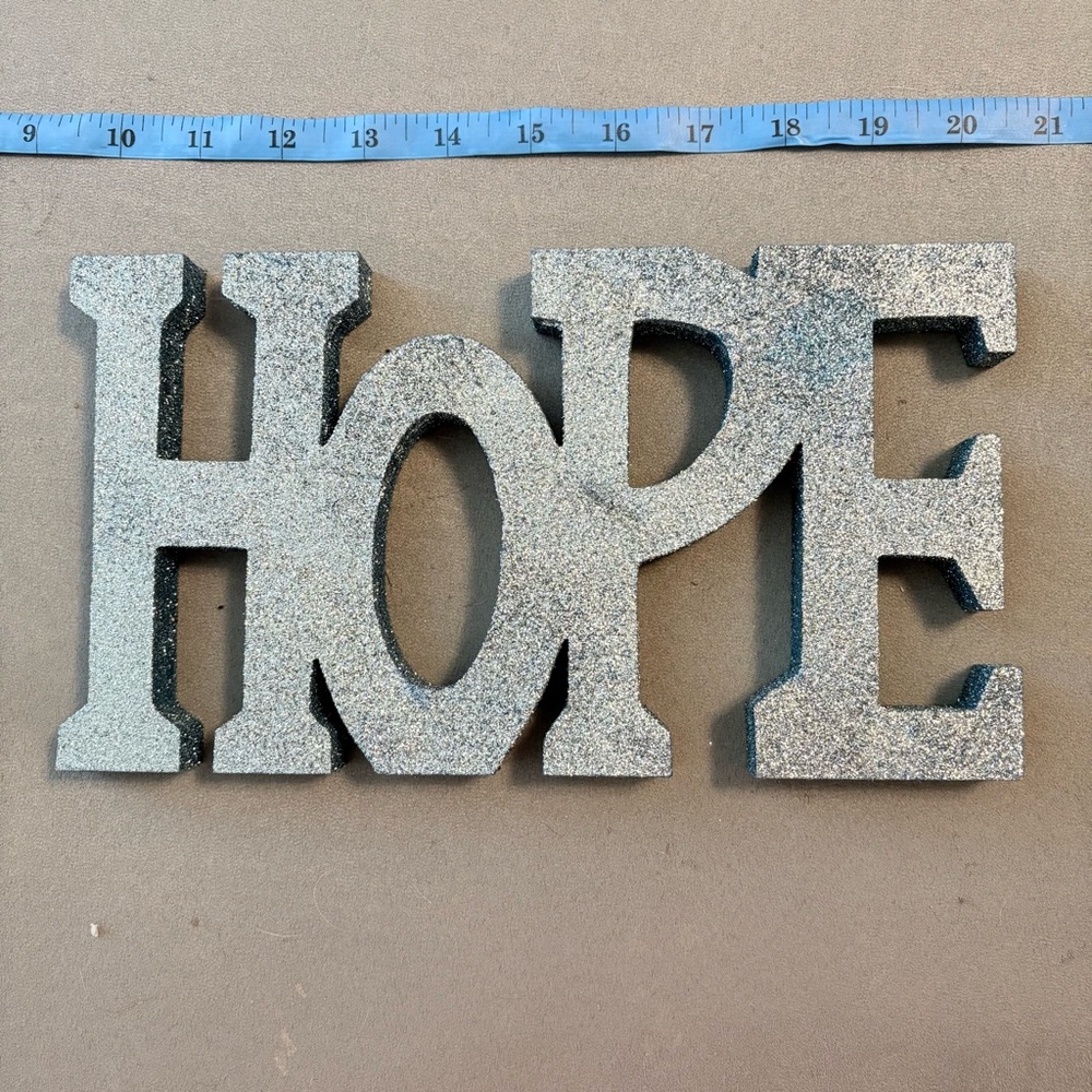 Gray HOPE Wall Decor
